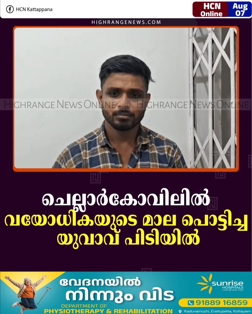 ചെല്ലാര്‍കോവിലില്‍ വയോധികയുടെ മാല പൊട്ടിച്ച യുവാവ് പിടിയില്‍ 