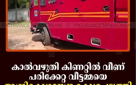 കാല്‍വഴുതി കിണറ്റില്‍ വീണ് പരിക്കേറ്റ വീട്ടമ്മയെ അഗ്നിരക്ഷാസേന രക്ഷപ്പെടുത്തി: സംഭവം കട്ടപ്പനയില്‍