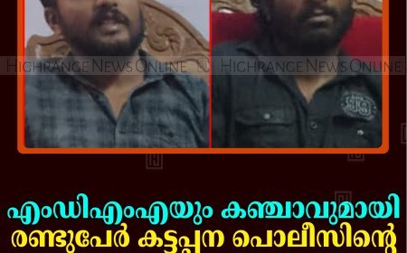 എംഡിഎംഎയും കഞ്ചാവുമായി രണ്ടുപേര്‍ കട്ടപ്പന പൊലീസിന്റെ പിടിയില്‍