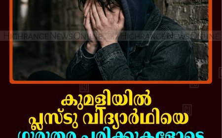കുമളിയില്‍ പ്ലസ്ടു വിദ്യാര്‍ഥിയെ ഗുരുതര പരിക്കുകളോടെ കണ്ടെത്തി