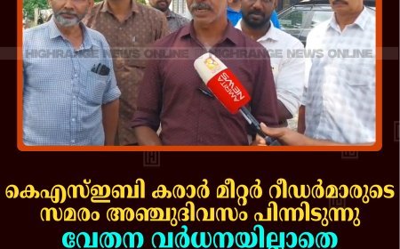 കെഎസ്ഇബി കരാര്‍ മീറ്റര്‍ റീഡര്‍മാരുടെ സമരം അഞ്ചുദിവസം പിന്നിടുന്നു: വേതന വര്‍ധനയില്ലാതെ പിന്‍മാറില്ലെന്ന് തൊഴിലാളികള്‍