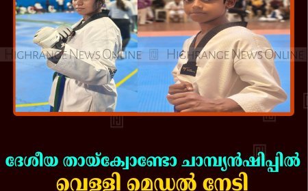 ദേശീയ തായ്‌ക്വോണ്ടോ ചാമ്പ്യന്‍ഷിപ്പില്‍ വെള്ളി മെഡല്‍ നേടി കട്ടപ്പനയിലെ സഹോദരങ്ങള്‍
