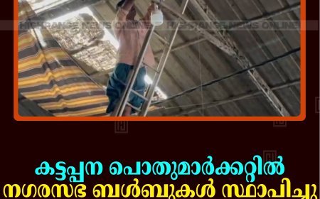 കട്ടപ്പന പൊതുമാര്‍ക്കറ്റില്‍ നഗരസഭ ബള്‍ബുകള്‍ സ്ഥാപിച്ചു 