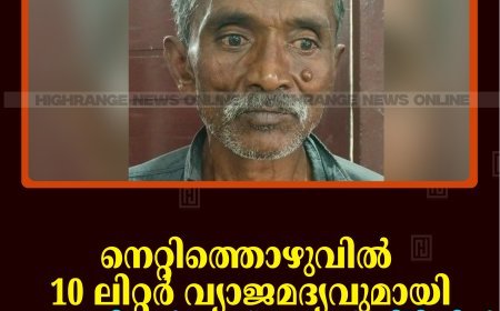നെറ്റിത്തൊഴുവില്‍ 10 ലിറ്റര്‍ വ്യാജമദ്യവുമായി വയോധികന്‍ എക്‌സൈസ് പിടിയില്‍