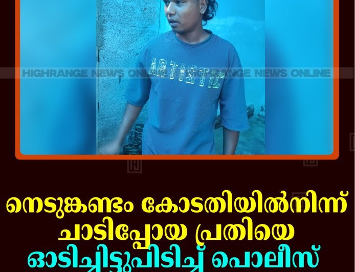 നെടുങ്കണ്ടം കോടതിയില്‍നിന്ന് ചാടിപ്പോയ പ്രതിയെ ഓടിച്ചിട്ടുപിടിച്ച് പൊലീസ്