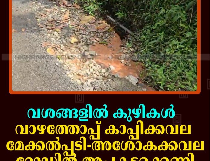 വശങ്ങളില്‍ കുഴികള്‍: വാഴത്തോപ്പ് കാപ്പിക്കവല മേക്കല്‍പ്പടി- അശോകക്കവല റോഡില്‍ അപകടക്കെണി